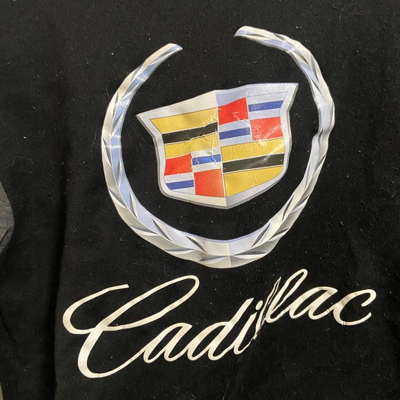 Aged Vintage CADDILAC Black Button Down Sweatshirt Women’s XL Hip Hop - Picture 7 of 7